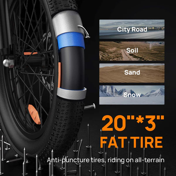 URLIFE E20 Fat Tire Commuting Electric Bike