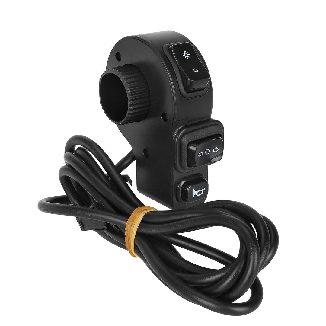 Black Three Function Switch Line Length 170cm Electric Vehicle Multi-Function Combination Switch Tricycle Waterproof Horn Headlight Steering Three-In-One Switch Button