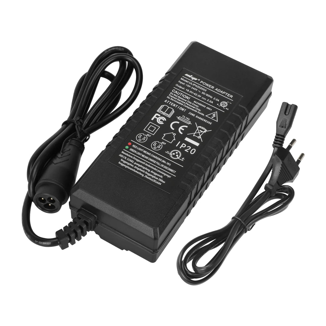 Ulip 18V to 42V2A Charger with Big LP16-3P Head EU Plug Ulip Big Eight Ming Head 42v2a Transformers European Standard Charger Electric Bike Electric Scooter 18V 36V 42V 2A Lithium Battery Charger Power Adapter
