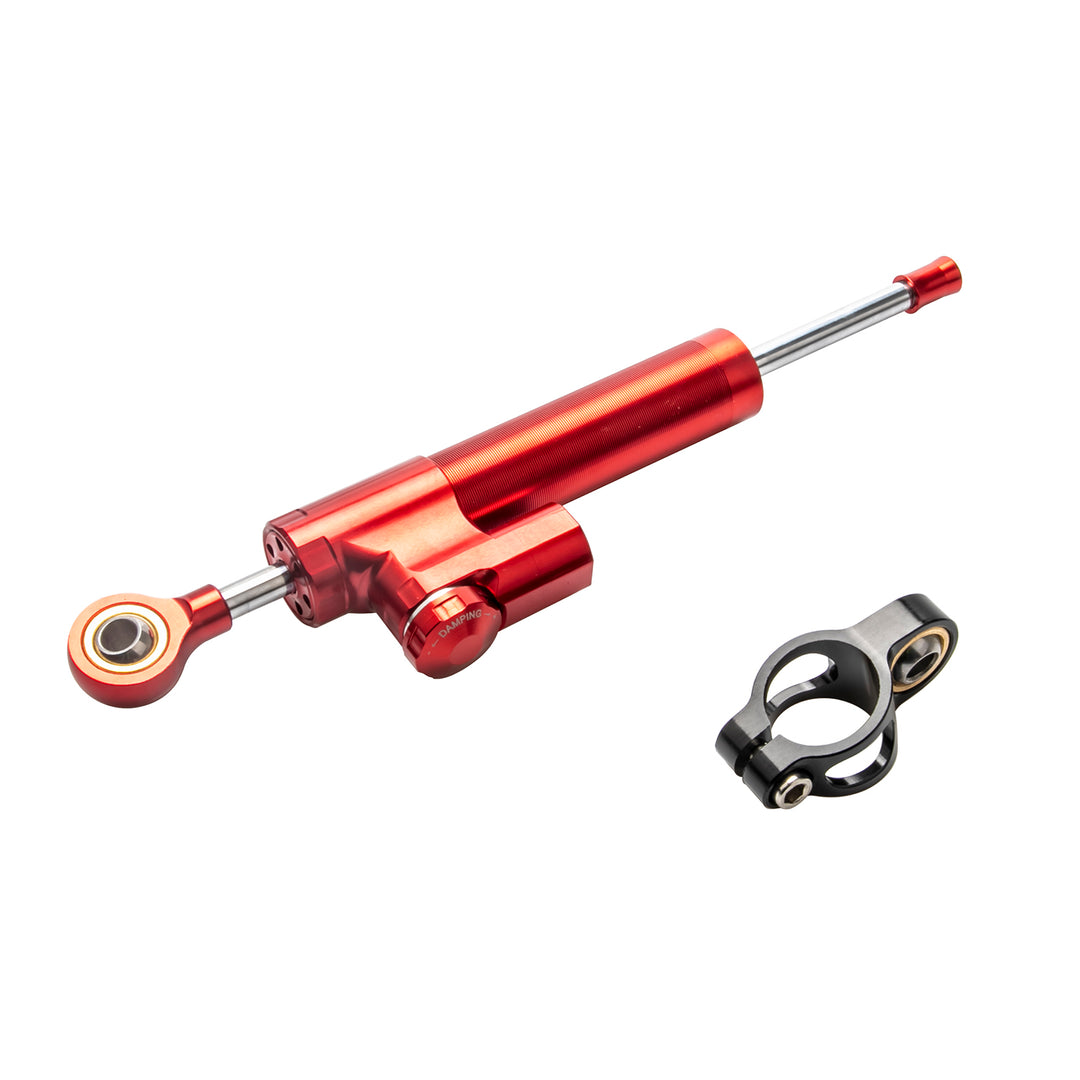 Red Aluminum Motorcycle Steering Damper Stabilizer Linear Reversed Safety Control Damper Reversed Safety Control Steering Damper for Zero 10X Scooter Accessories