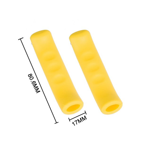 2pcs Black Bicycle Grips Bicycle Brake Handle Silicone Cover Mountain Bike Protective Rubber Handlebar Grips Cover Bicycle Accessories Durable Bike Bicycle MTB Brake Handle Soft Silicone Sleeve Brake Lever Protection Cover