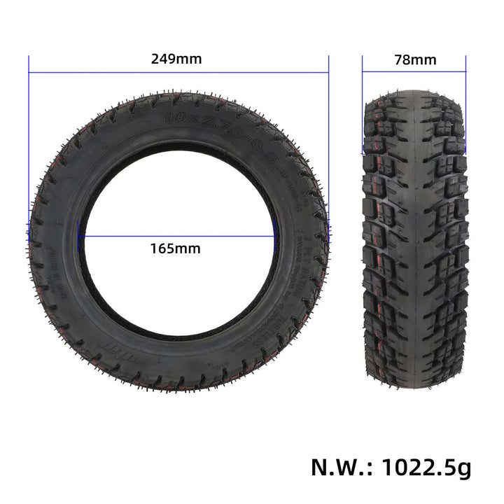Ulip 10 Inch 10*2.75-6.5 Self-repairing E-Scooter Vacuum Tyre with Goo Gel 10*2.75-6.5 Widen Tubeless Tire with Gel 10X2.75-6.5 Off-road Tires Parts Off-road Tire for Smartgyro Speedway,Rockway,Crossover Kugoo G3, Speed 5 DT 3 Electric Scooter