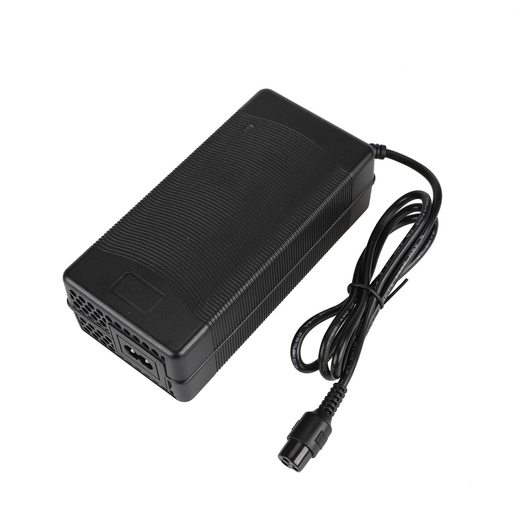 Caricabatterie 54.6V2A con connettore GX16 a 3 pin, ventola e spina EU, per veicoli elettrici, scooter elettrici, con cavo di alimentazione a testa tonda, accessori, adattatore di alimentazione per batterie al litio