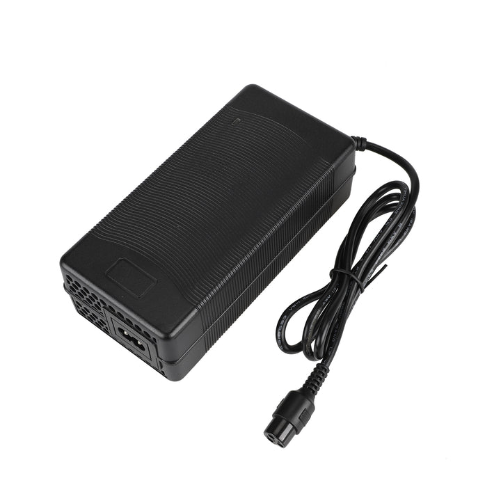 Caricabatterie 54.6V2A con connettore GX16 a 3 pin, ventola e spina EU, per veicoli elettrici, scooter elettrici, con cavo di alimentazione a testa tonda, accessori, adattatore di alimentazione per batterie al litio