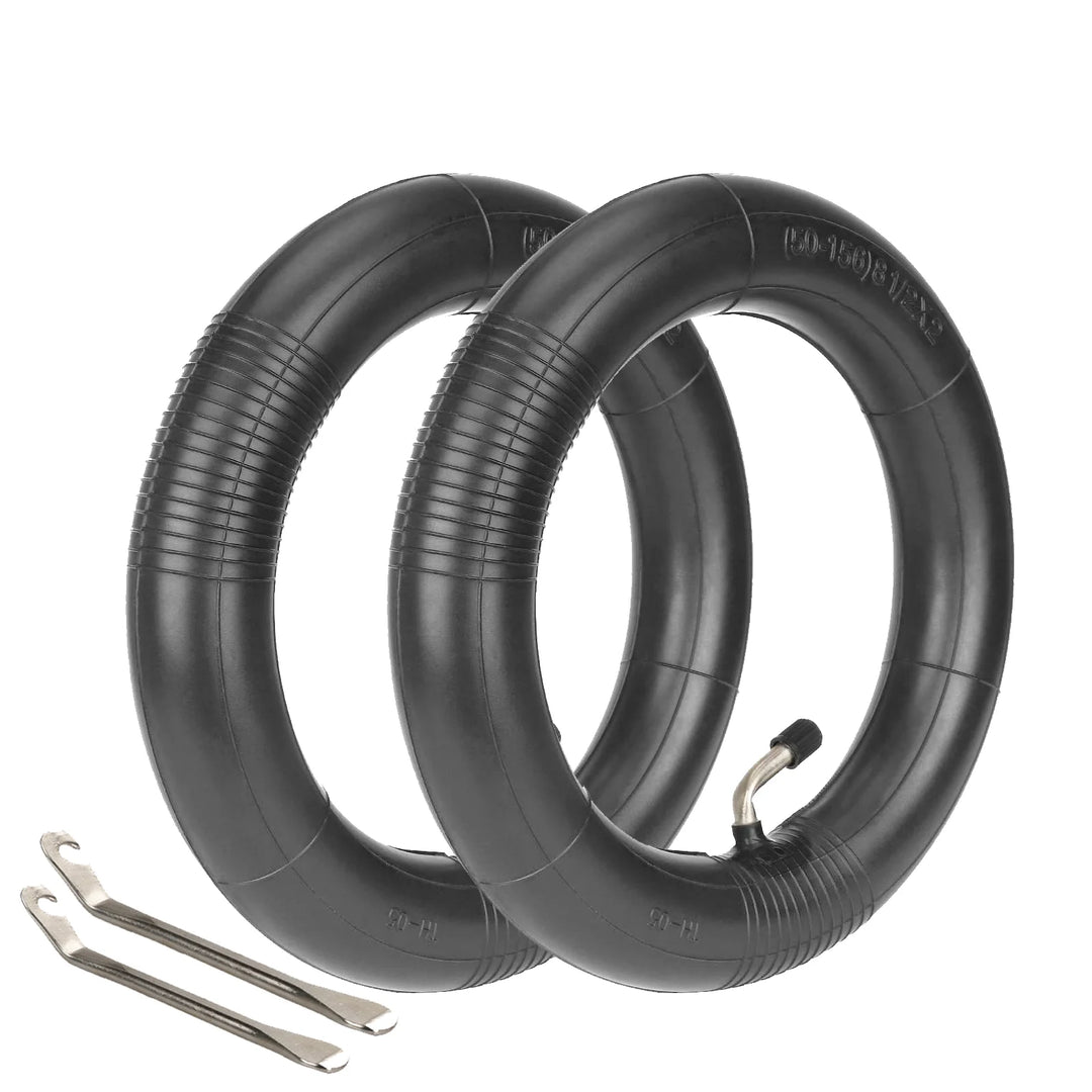 2 pcs 8.5 inch Reinforced Inner Tube with 0*0 Degree Curved Mouth with 2 pcs 12cm Lever 8 1/2*2 Thick Bent Inner Tire with 45 degree for Xiaomi M365 Pro Kick Scooter
