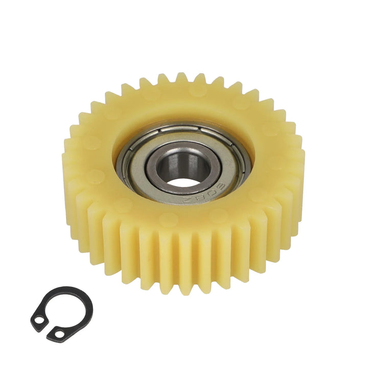 Ingranaggio in nylon giallo 36T con cuscinetto 608 da 38 mm di diametro per motore GT 250W Motore veicolo elettrico Ingranaggio in nylon a 36 denti Veicolo pieghevole Batteria veicolo Servizio di guida veicolo Batteria al litio Veicolo Skateboard
