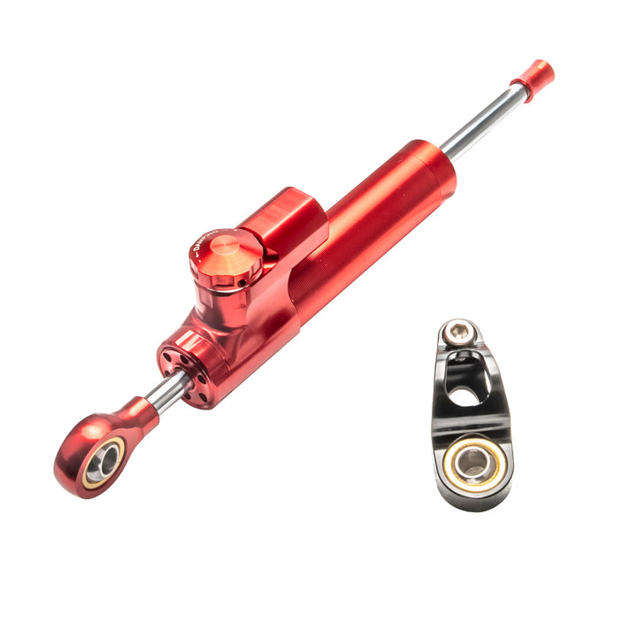 Red Aluminum Motorcycle Steering Damper Stabilizer Linear Reversed Safety Control Damper Reversed Safety Control Steering Damper for Zero 10X Scooter Accessories