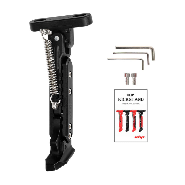 V2 Black Adjustable Aluminum Kickstand for Segway Ninebot ZT3 ZT3 Pro Xiaomi M365 1S Pro Pro2 Mi3 Electric Kickscooter Foot Support Side Stand Packing Rack Kickstand E-Scooter Side Parking Foot Support Replacement Parts