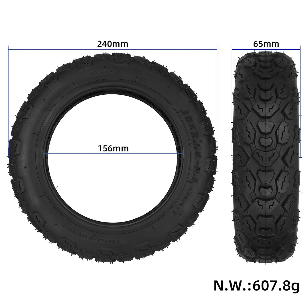 Pneumatico Tubeless Fuoristrada 10*2.50-6.1 Per Xiaomi Da 8,5 Pollici A 10 Pollici e Scooter Kugoo M4 M4 Pro Pneumatico Sottovuoto 10*2.50-6.1 Per Scooter Elettrico Autobilanciato, Pneumatici Fuoristrada Spessi e Larghi