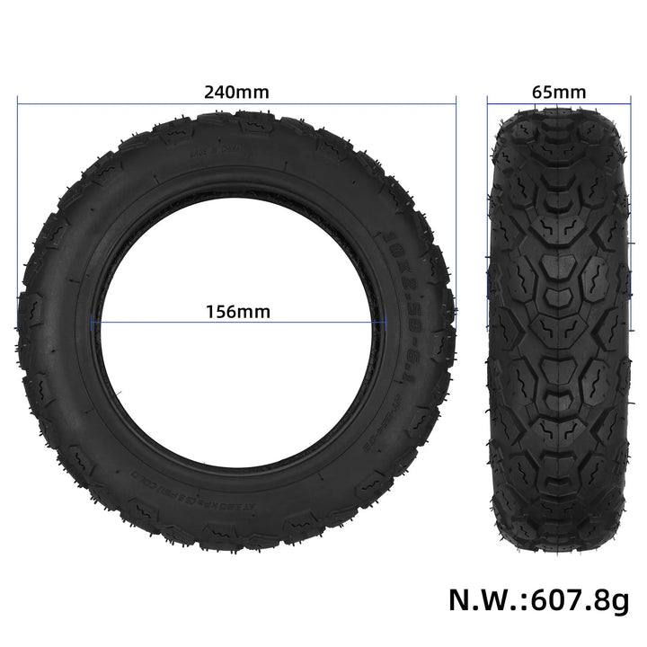 Pneumatico Tubeless Fuoristrada 10*2.50-6.1 Per Xiaomi Da 8,5 Pollici A 10 Pollici e Scooter Kugoo M4 M4 Pro Pneumatico Sottovuoto 10*2.50-6.1 Per Scooter Elettrico Autobilanciato, Pneumatici Fuoristrada Spessi e Larghi