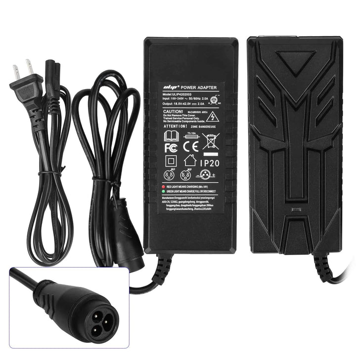 Ulip 18V to 42V2A Charger with Big LP16-3P Head EU Plug Ulip Big Eight Ming Head 42v2a Transformers European Standard Charger Electric Bike Electric Scooter 18V 36V 42V 2A Lithium Battery Charger Power Adapter