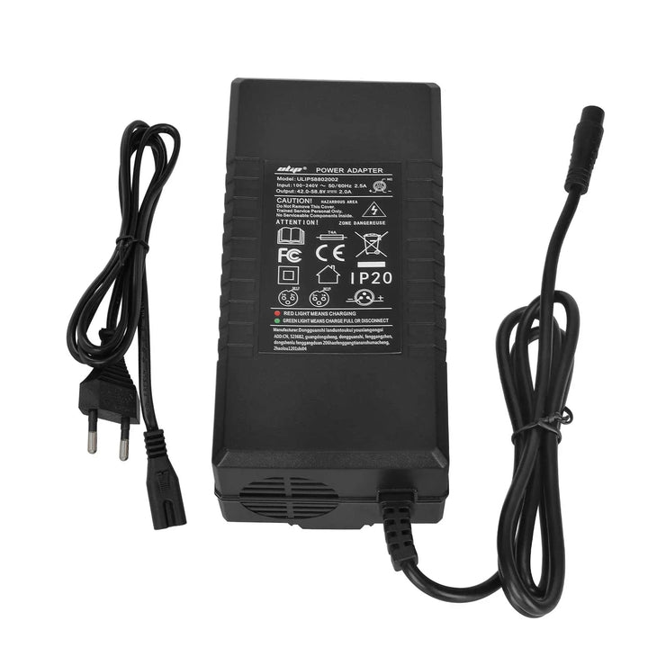 Caricabatterie Ulip 58.8V2A con testina LP16-3P piccola, spina EU, Ulip Small Eight Ming Head 58.8V2A, trasformatore standard europeo, caricabatterie per batteria scooter elettrico, adattatore di alimentazione