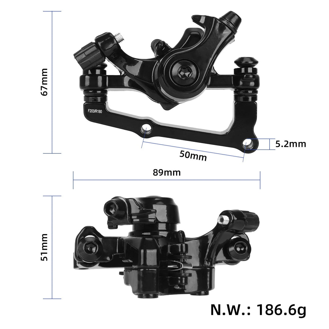 Black 180mm Back Bike Disc Brake Back Brake for Bike Brake Base Brake Caliper Replace Parts