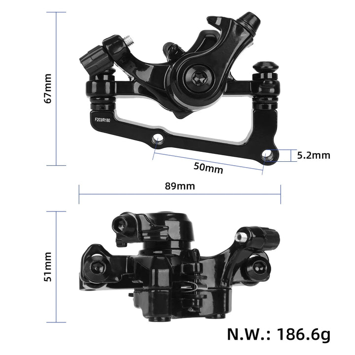 Black 180mm Back Bike Disc Brake Back Brake for Bike Brake Base Brake Caliper Replace Parts