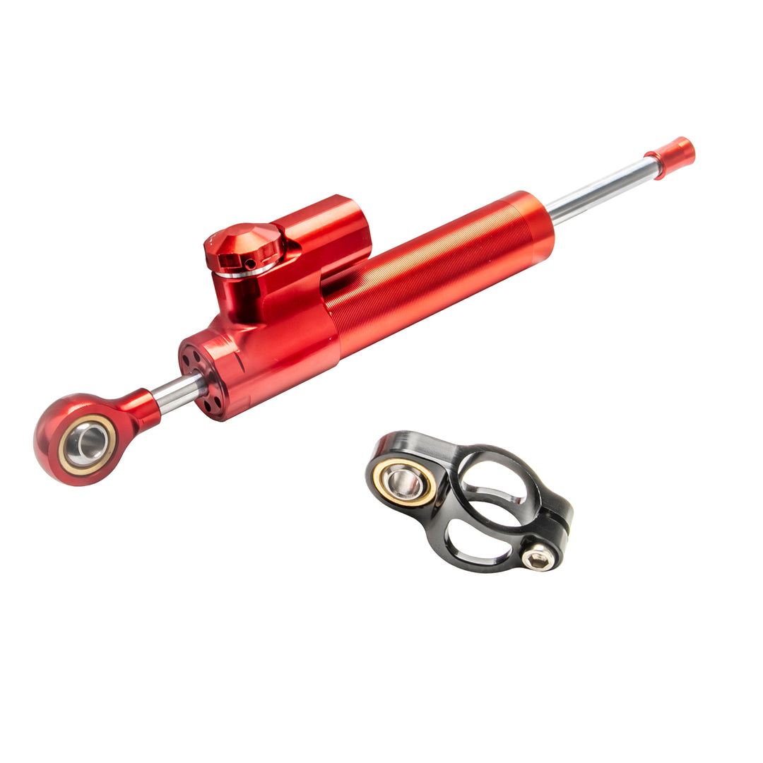 Red Aluminum Motorcycle Steering Damper Stabilizer Linear Reversed Safety Control Damper Reversed Safety Control Steering Damper for Zero 10X Scooter Accessories
