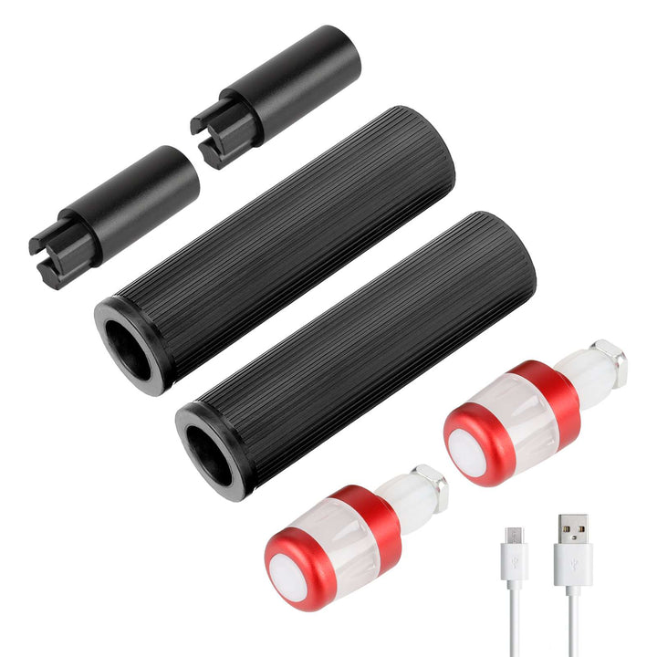 Ulip Indicatori di direzione a LED Manopole Antiscivolo per Manubrio Prolunga per Manubrio Manopole per Ninebot Max G30 G30D/E/LP Monopattino Elettrico Kit di Impugnature in Silicone con Luce Estensibile Ricaricabile USB per Max G30