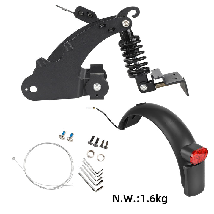 Sospensione Posteriore Nera per Monopattini Segway Ninebot F20 F25 F30 F40 Serie F20 F25 F30 F40 Ammortizzatore Posteriore Ammortizzatore di Coda Parti di Modifica Ammortizzatore a Molla con Parafango e Luce