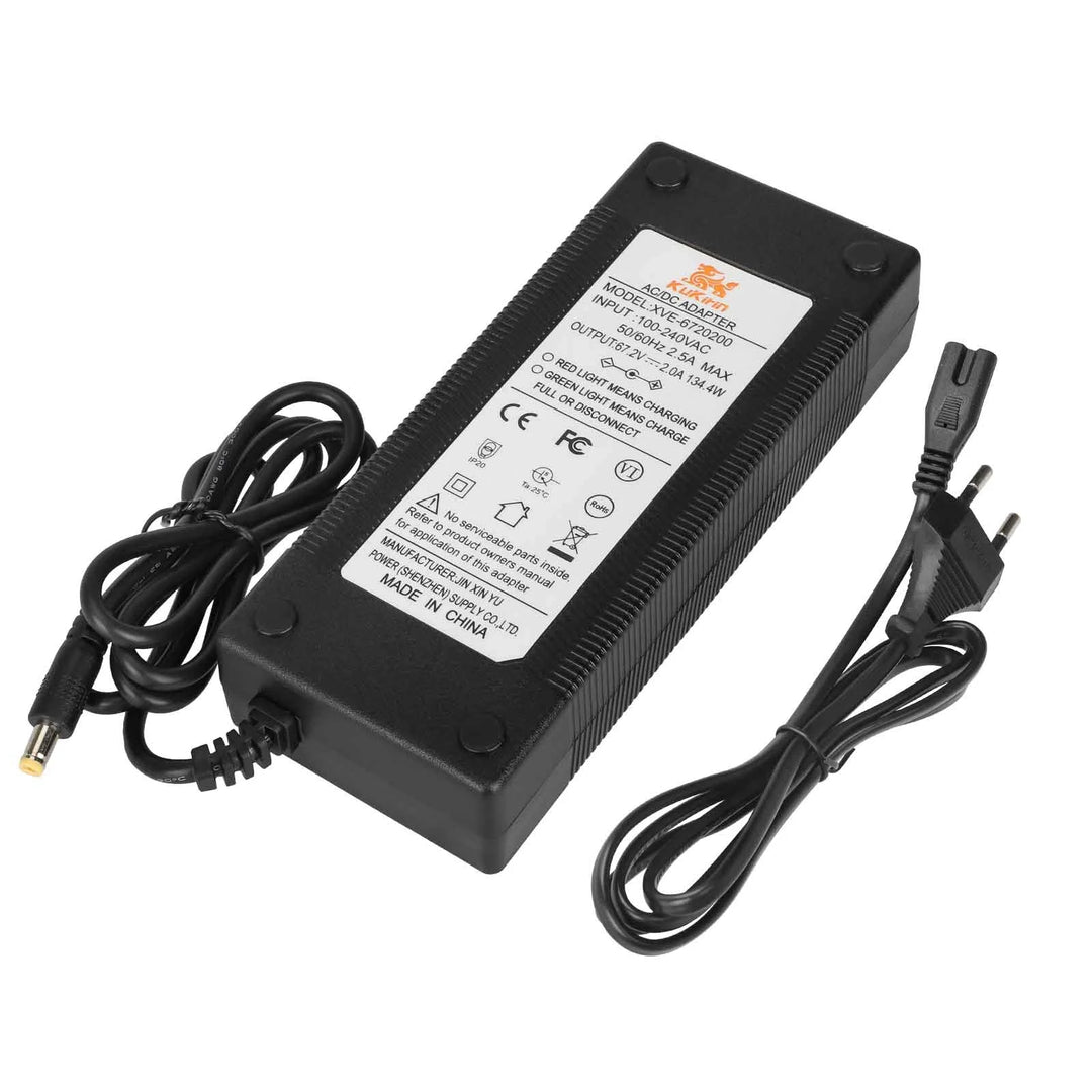 Kukirin 67.2V2.0A DC2.1 Charger for Kukirin G4 with EU Plug Electric Scooter Charger 67.2V 2.0A  European Power Adapter for Kukirin G4 Multiple Safety Protection Lithium Battery Transformer EU Standard Battery Charger Power Adapter