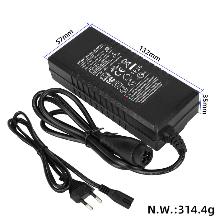 Ulip 18V to 42V2A Charger with Big LP16-3P Head EU Plug Ulip Big Eight Ming Head 42v2a Transformers European Standard Charger Electric Bike Electric Scooter 18V 36V 42V 2A Lithium Battery Charger Power Adapter