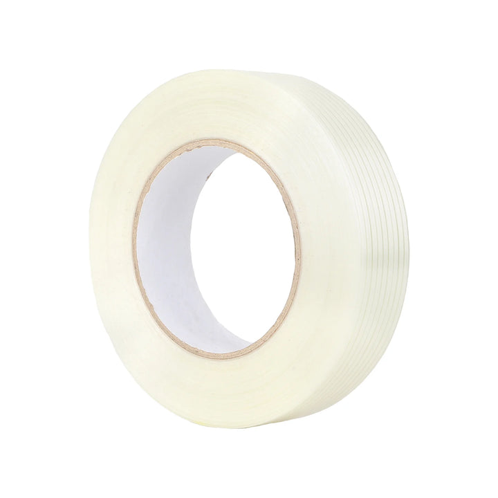 1PC 20mm*50M*0.15mm 50 Meter Striped Fiberglass Tape No Residual Glue Toy Airplane Model Super Durable Striped Fiberglass Reinforced Tape Transparent Fiber Tape Strongly Fixes Model Lithium Battery Refrigerator and Bundles Heavy Objects Fiberglass Tape