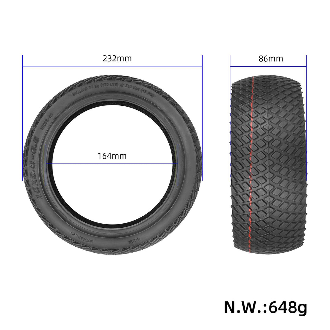 Pneumatico tubeless 10 pollici 10*3.0-6.5 per scooter elettrico 10 pollici Kugoo G-Booster G2 Pro 10*3.0-6.5 Ricambi ruota allargata per scooter
