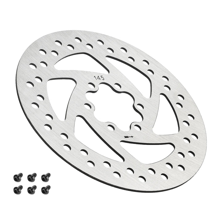 145mm Disc Brake Rotors with 6 Holes for VSETT 10+ 10 APEX DUALTRON KAABO Some Electric Scooter 
 Brake Disc Electric Scooter Brake Disc Pad Diagonal 44mm Disc 145mm Disc Brake Rotor Stainless Steel Brake Disc