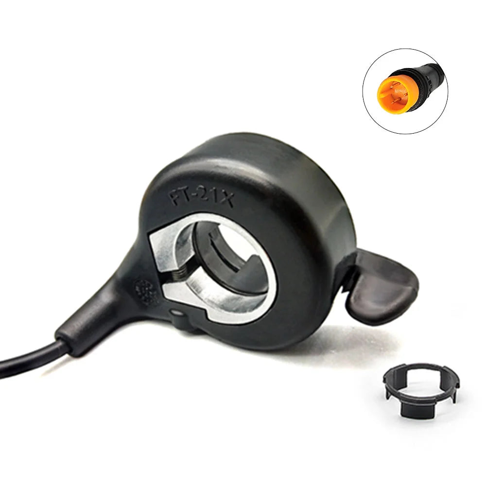 Wuxing 21X Right Finger Throttle with 21CM Cable Waterproof Terminal 3 Pin Booster Electric Bike Accelerator Grip Finger Brake Booster E-Bicycle Ebike Finger Thumb Throttle WUXING FT21X Throttle for 12V 24V 36V 48V 52V 72V Electric Bicycle Scooter