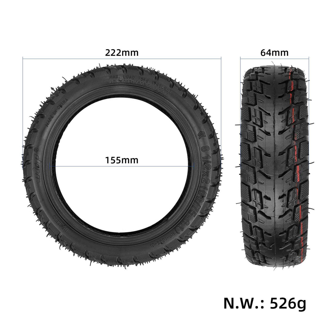 ULIP 8 1 2x2 50 75-6.1 Off-road Tubeless Tire and Thick Inner Tube Kit 8.5 Inch All-terrain Rubber Tire for Xiaomi M365 Pro Pro 2 1S Mi3 Lite Electric Scooter Wear-resistant and Puncture-resistant 8.5 Inch Scooter High-performance Tire Accessories