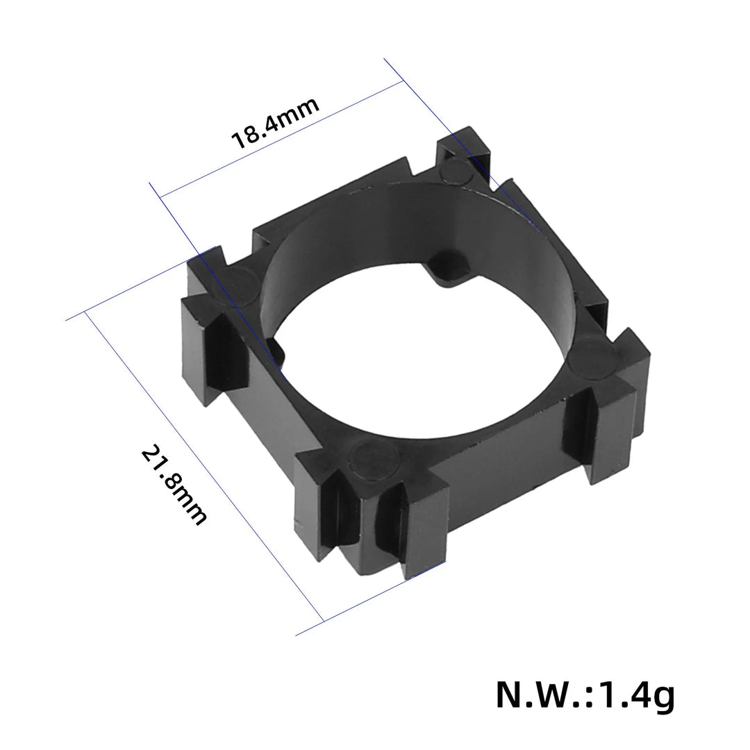 1*1 Portabatterie al litio 18650 in plastica, staffa per pacco batteria cilindrico, distanziale per celle per DIY con foro fisso, diametro 18,4 mm