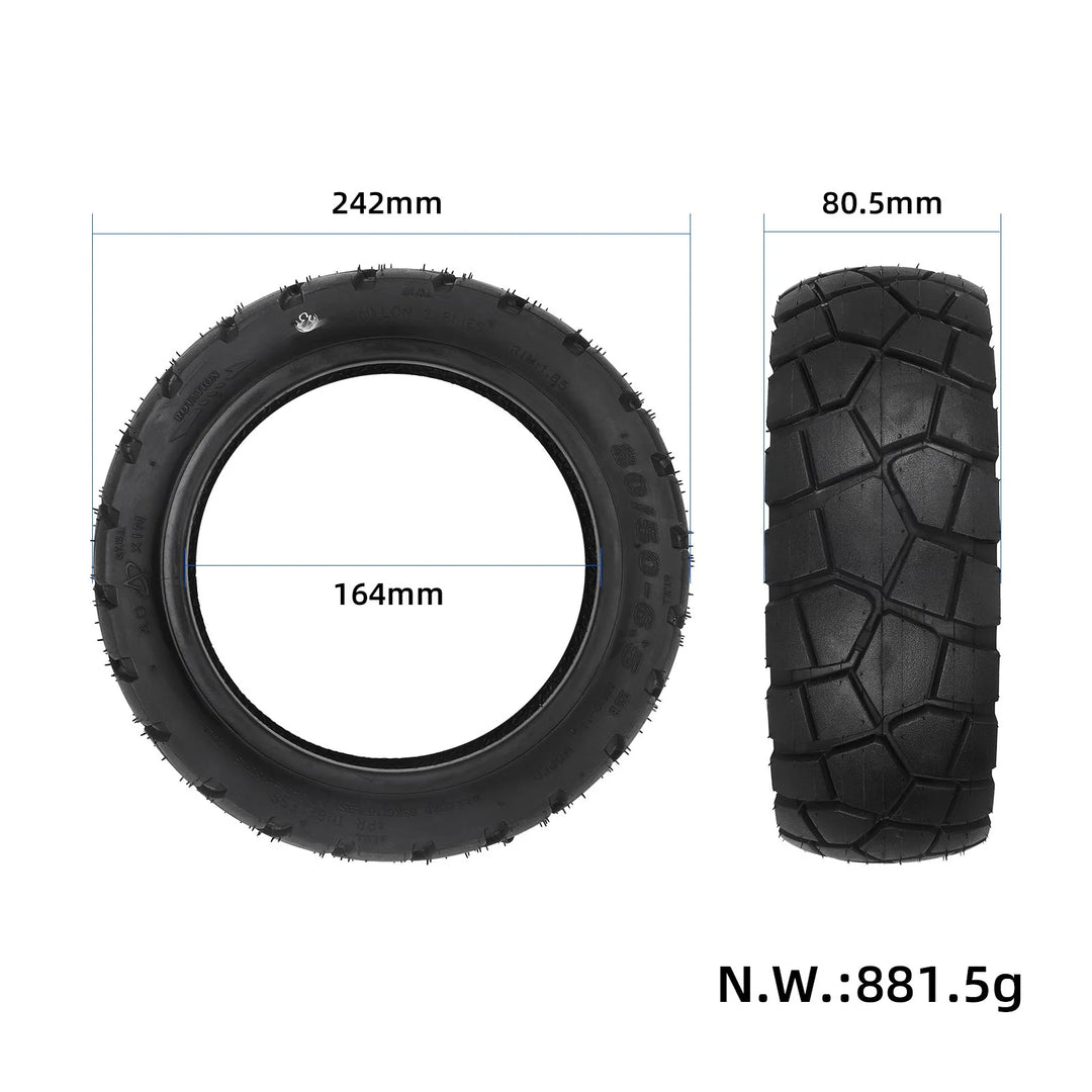 Pneumatico sottovuoto fuoristrada Aoxing 80/50-6.5, 10 pollici, pneumatico tubeless 80/50-6.5 per scooter elettrico Kukirin T3, pneumatico in gomma per scooter, pneumatico di ricambio per scooter elettrico da 10 pollici, buone prestazioni fuoristrada