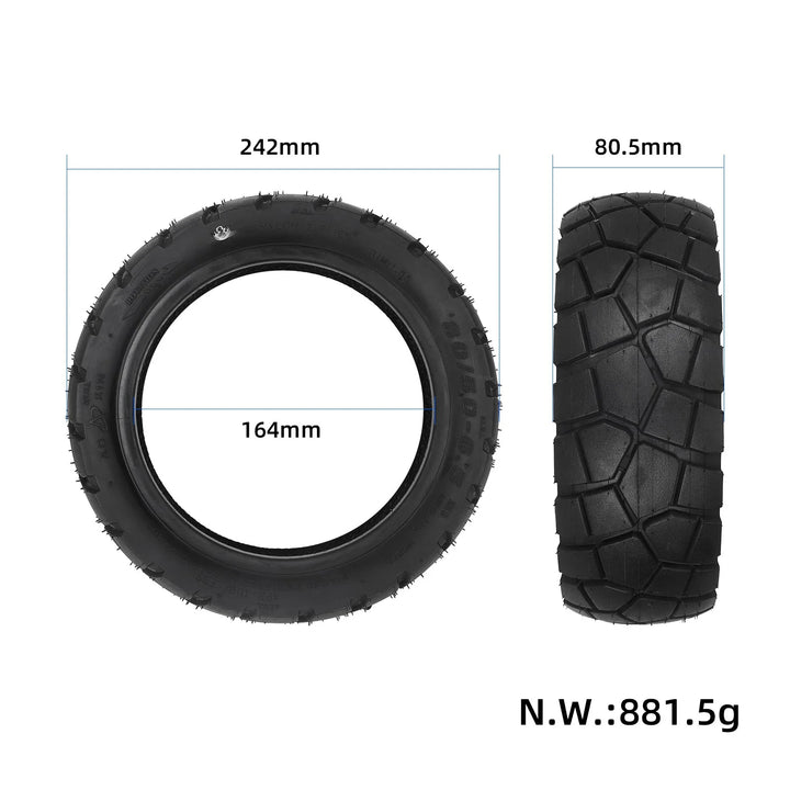 Pneumatico sottovuoto fuoristrada Aoxing 80/50-6.5, 10 pollici, pneumatico tubeless 80/50-6.5 per scooter elettrico Kukirin T3, pneumatico in gomma per scooter, pneumatico di ricambio per scooter elettrico da 10 pollici, buone prestazioni fuoristrada