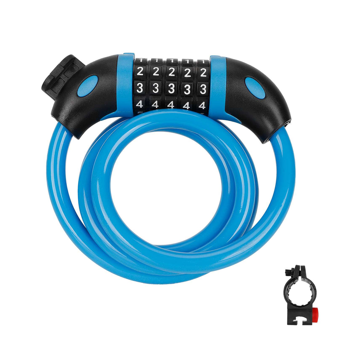 Lucchetto Nero a Cinque Cifre con Combinazione 5 Cifre Lucchetto per Bicicletta 1250mm * 12mm Cavo d&