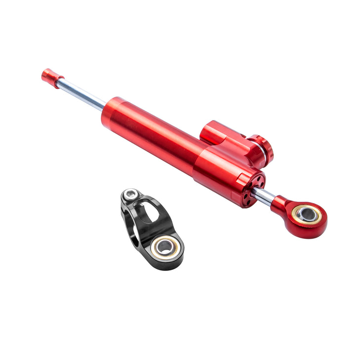 Red Aluminum Motorcycle Steering Damper Stabilizer Linear Reversed Safety Control Damper Reversed Safety Control Steering Damper for Zero 10X Scooter Accessories