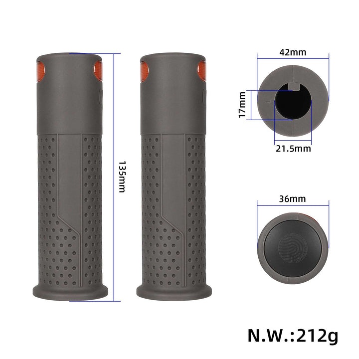 Impugnatura manubrio grigio scuro con rilevatore di impronte digitali, set di luci senza telecomando con slot per schede, impugnatura per monopattino elettrico con indicatori di direzione, impugnatura per manubrio con telecomando e luce di avvertimento