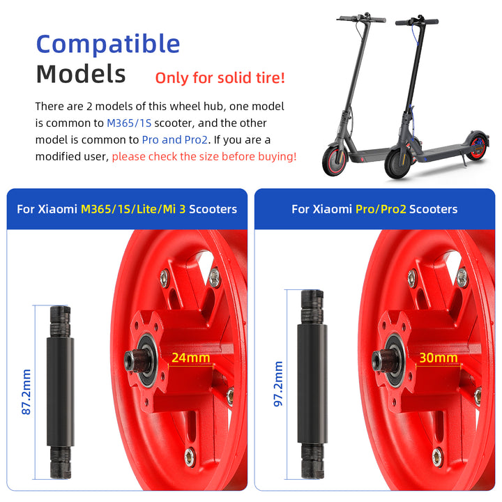 Mozzo posteriore sdoppiato Red Ulip per monopattino elettrico Xiaomi Pro/Pro2, ricambio mozzo posteriore sdoppiato per pneumatici pieni, mozzo in alluminio, cerchio da 8,5 pollici