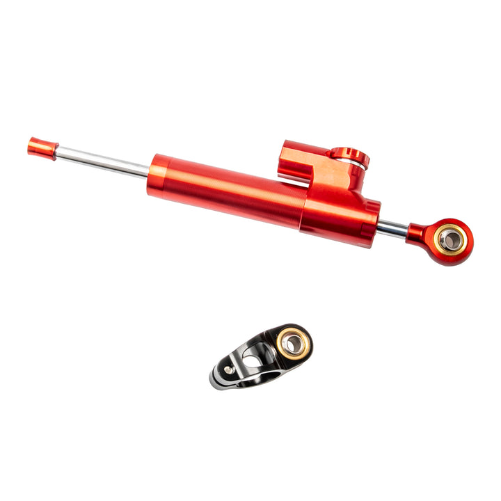 Red Aluminum Motorcycle Steering Damper Stabilizer Linear Reversed Safety Control Damper Reversed Safety Control Steering Damper for Zero 10X Scooter Accessories