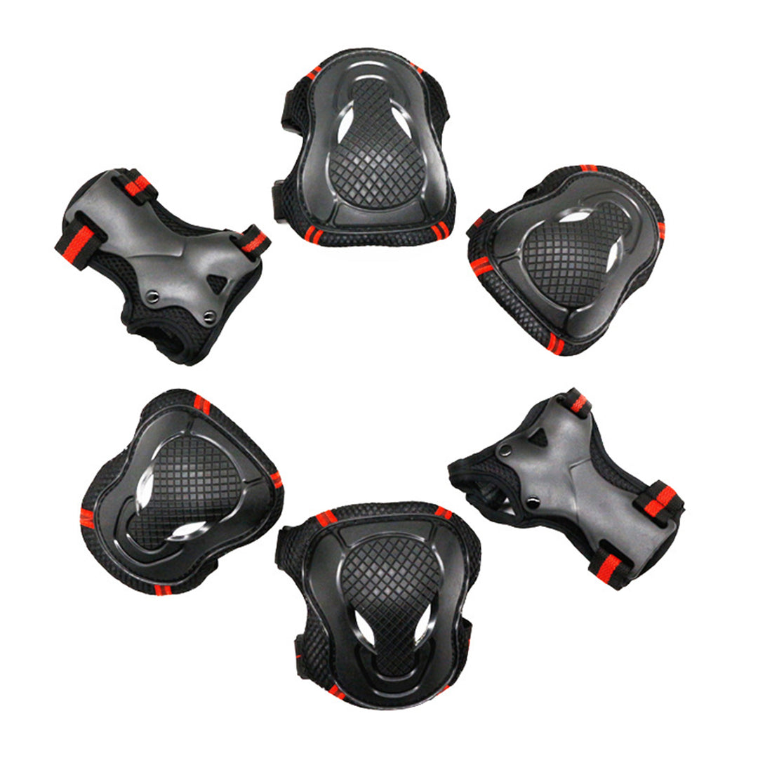L Size Black and Red Alien Protective Gear for Children Teenagers Skateboards Balance Bikes Scooters Riding Outdoor Sports Protective Gear
