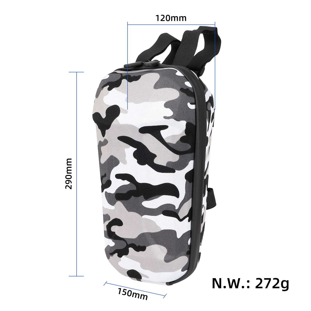 Camo Gray 3L Big Front Bag PU+EVA Carrier Hanging Head Handle Front Charger Bag Tool Storage Bag for Xiaomi Mijia M365/Ninebot ES2 ES1 Electric Scooter Electric Scooter Front Bag Waterproof EVA Hard Shell Bags Reflective Handlebar Hanging Bag Storage Bag