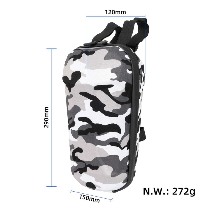 Camo Gray 3L Big Front Bag PU+EVA Carrier Hanging Head Handle Front Charger Bag Tool Storage Bag for Xiaomi Mijia M365/Ninebot ES2 ES1 Electric Scooter Electric Scooter Front Bag Waterproof EVA Hard Shell Bags Reflective Handlebar Hanging Bag Storage Bag