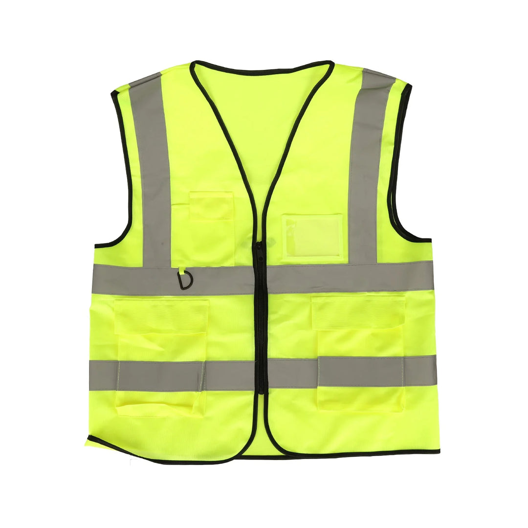Gilet di sicurezza con tasche, gilet da lavoro per edilizia, sicurezza, gilet riflettente, abbigliamento da lavoro, gilet catarifrangente per moto, ciclismo, sport, attività all&