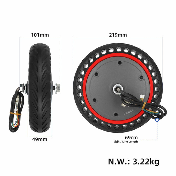 36V350W 8.5 Inch Motor for Xiaomi Pro Pro2 Electric Scooter Second Generation Motor Pro Scooter Motor Red Edge Motor 8.5 Inch Electric Scooter Motor 36V/350W Hub Motor With Honeycomb Solid Tire Compatible With M365 Pro Pro2 1S Scpoter