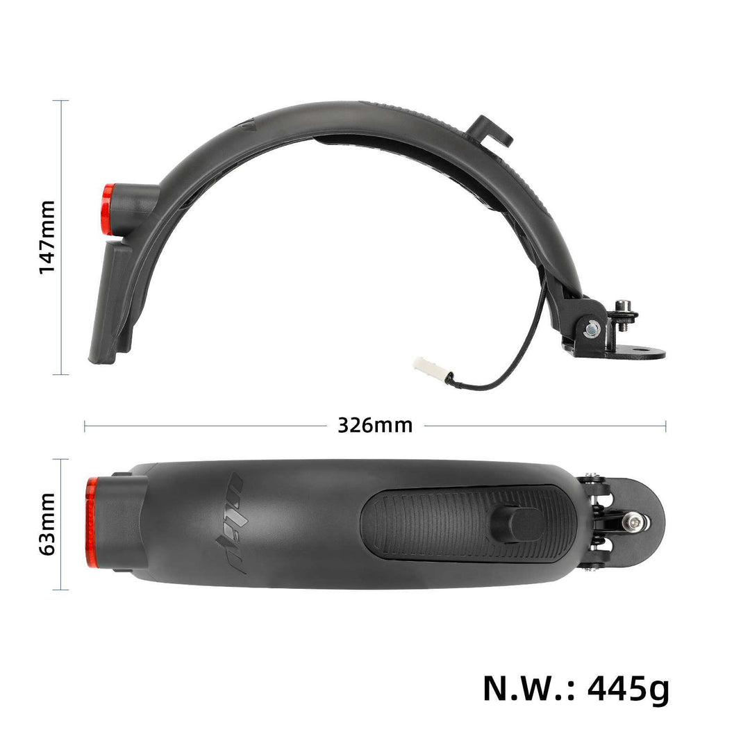Parafango posteriore in metallo grigio Ulip di fascia alta con luci posteriori e adesivo riflettente in lega di alluminio per scooter elettrici Xiaomi M365 pro pro2 1S Lite Mi 3 e Swagger 5