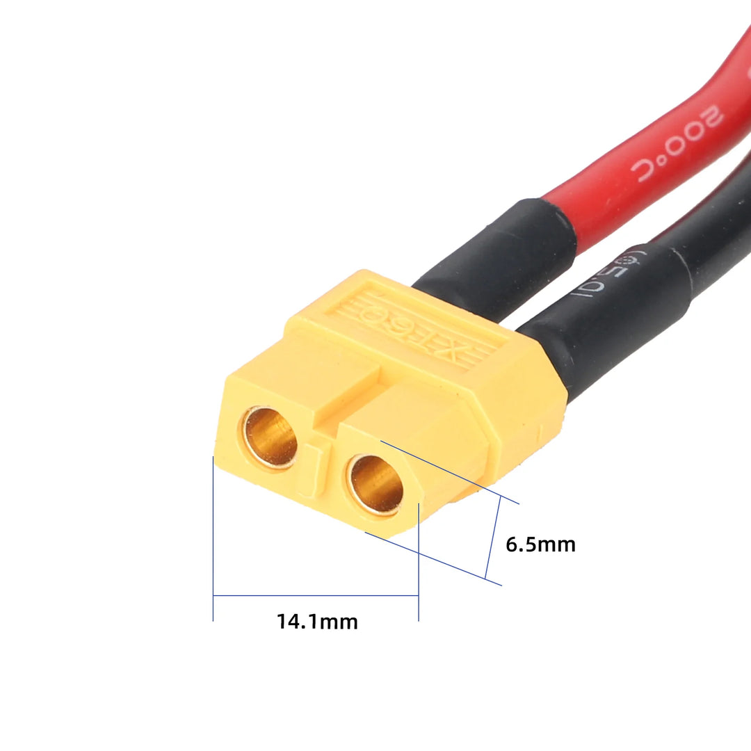 XT60 Male to Female Connector Plug 60cm Cable Length 12AWG Tinned Copper Wire with Silicone Sheath Battery Connection Adapter Cable with Terminal