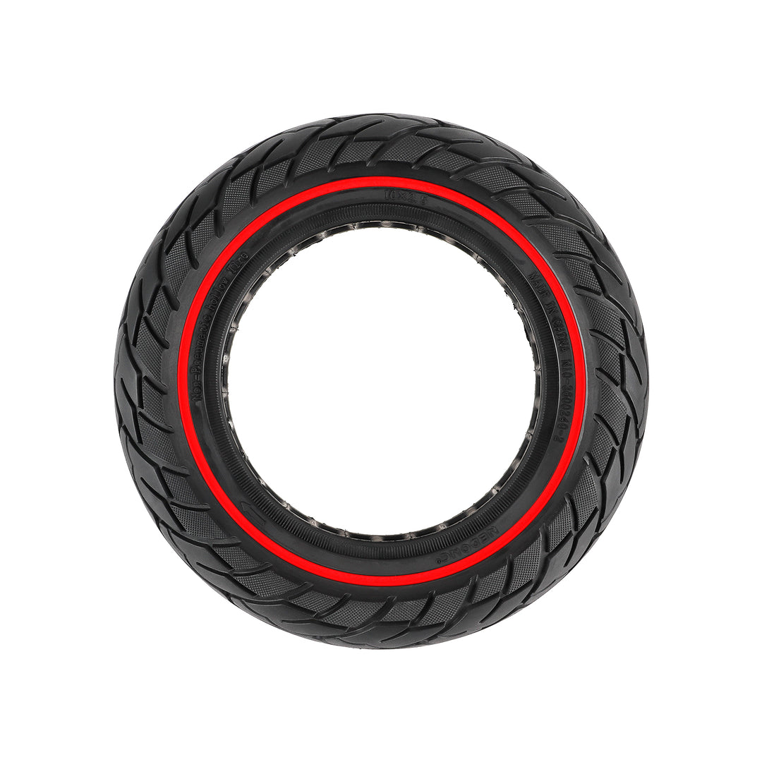 10 Inch Solid Tire with Red Circle and 37mm Slot 10X2.5 10x2.50 for KUGOO M4 / M4 Pro Electric Scooter Polka Dot Inner Honeycomb Tire Rubber Parts 10x2.5-6.1 Tyres 10Inch Off-Road Solid Tires Wear-resistant Puncture-proof Tire Parts