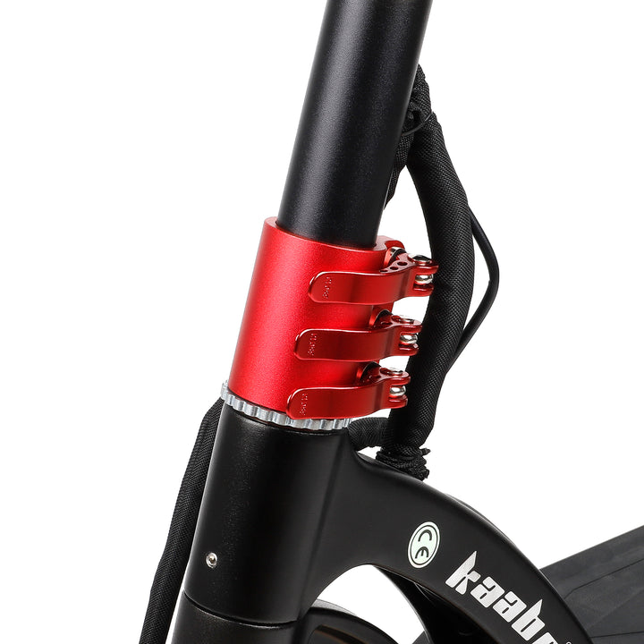 Morsetto rosso con 3 blocchi per monopattino Kaabo Mantis 10 Kaabo 3 fori rinforzati per bloccaggio per Kaabo Mantis 10 Morsetto Clip Blocco Asta Rinforza Sicurezza Estesa Blocco Pieghevole Supporto