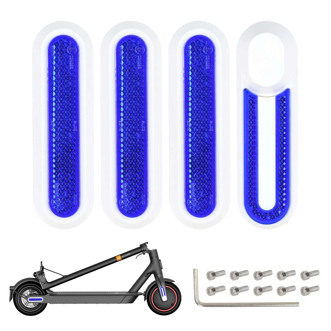 4 Pezzi Gusci Decorativi Grigio Con Barre Catarifrangenti Gialle Per m365 1s Pro Pro2 E Lite Copriruota Guscio Protettivo Per Scooter Elettrico Xiaomi 3 M365 Pro 2 1s Tubo Riflettente Di Sicurezza Anteriore Posteriore Parti Catarifrangenti Notturne