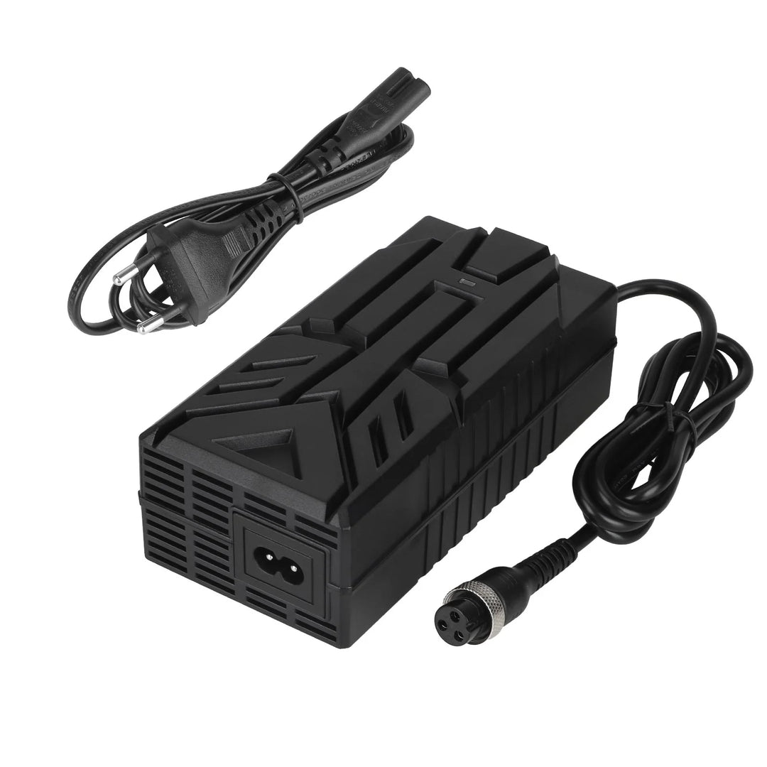 Ulip 42V~54.6V 3A CE FCC Certified Charger With GX16 3 Holes Head EU Plug Electric Scooter Battery Charger Replacement Parts Li-ion Battery Pack Charger Power Adapte Input 100-240V 48V 13S Lithium Skateboard Balance Vehicle Battery with Fan