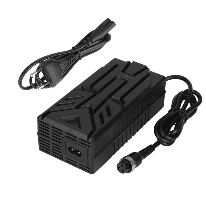 Ulip 42V~54.6V 3A CE FCC Certified Charger With GX16 3 Holes Head EU Plug Electric Scooter Battery Charger Replacement Parts Li-ion Battery Pack Charger Power Adapte Input 100-240V 48V 13S Lithium Skateboard Balance Vehicle Battery with Fan