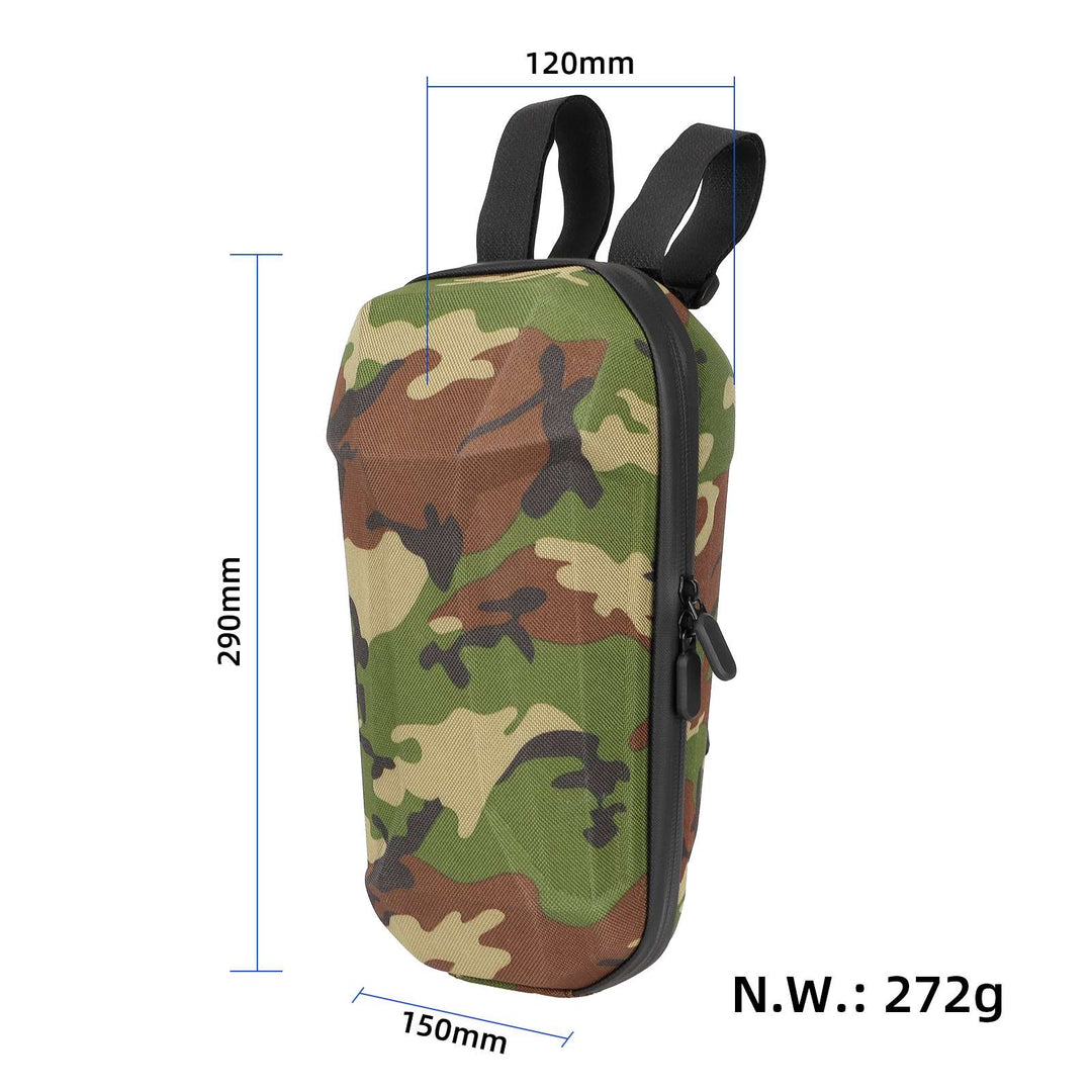 Army Green 3L Big Front Bag PU+EVA Carrier Hanging Head Handle Front Charger Bag Tool Storage Bag for Xiaomi Mijia M365/Ninebot ES2 ES1 Electric Scooter Electric Scooter Front Bag Waterproof EVA Hard Shell Bags Reflective Handlebar Hanging Bag Storage Bag