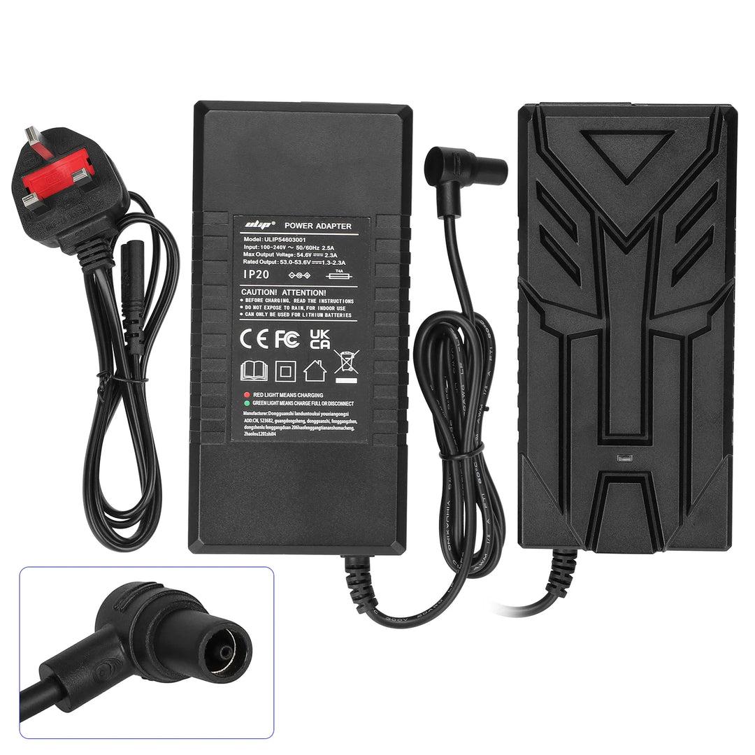 Ulip 54.6V2.3A Charger with Hollow Head EU Plug For Xiaomi 4 Pro 2nd Gen Xiaomi 4 Ultra Navee S65 Xiaomi 5 Xiaomi Pro Scooter Ulip 54.6V 2.3A Transformers European Standard Battery Charger Electric Scooter Power Adapter Charging Equipment Accessories